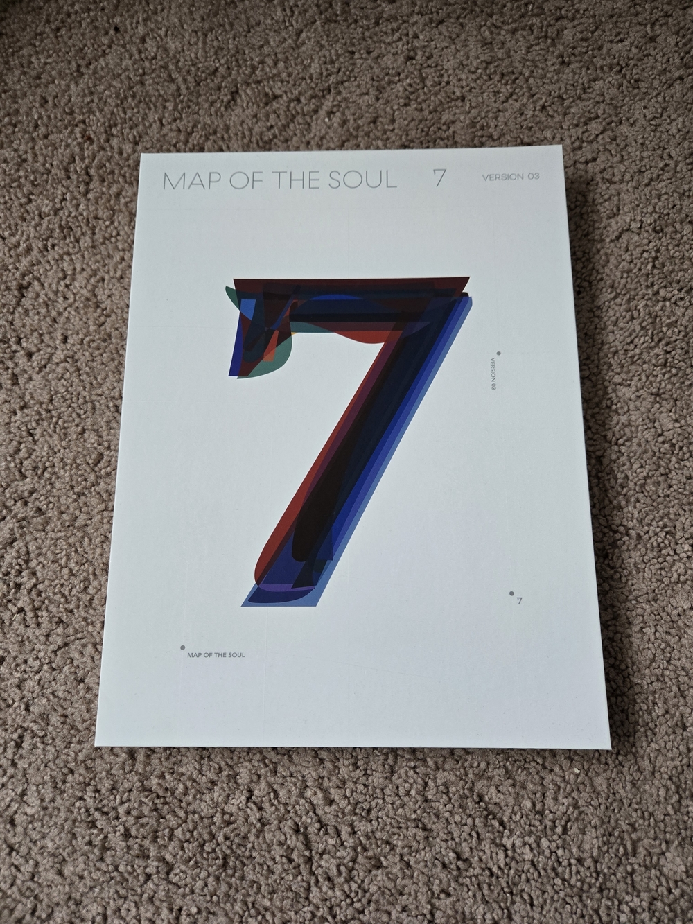 BTS Map of the Soul 7 Version 03 Album Poster - White with Multicolor '7'